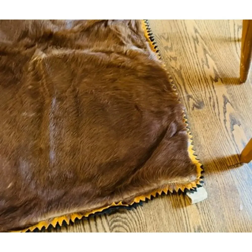 Antique Horse Hair Carriage Buggy Sleigh Wool Blanket by Edes Robe Tanning